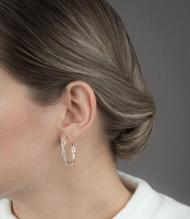 Infinity Hoop Earrings - 18K Gold Plated with Cubic Zirconias